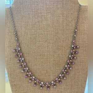 VCLM‎ Pink Rhinestones Collar Necklace Vintage